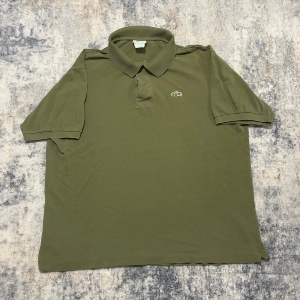 Vintage Lacoste Polo Shirt Mens XL Size 7 Olive Green